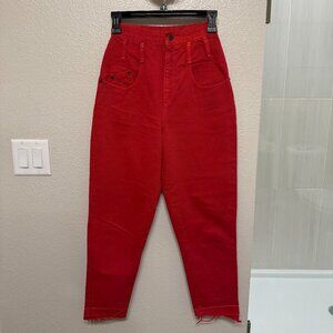 Red High-Rise Barrel Vintage Jeans size 1.
